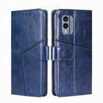 For Nokia X30 5G Geometric Stitching Horizontal Flip Leather Phone Case(Blue)