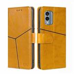 For Nokia X30 5G Geometric Stitching Horizontal Flip Leather Phone Case(Yellow)