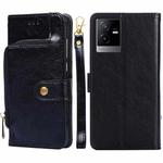 For vivo T2x 5G/Y73t/iQOO Z6x Zipper Bag Leather Phone Case(Black)