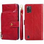 For ZTE Blade A52 Lite Zipper Bag Leather Phone Case(Red)