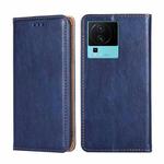 For vivo iQOO Neo7 Gloss Oil Solid Color Magnetic Leather Phone Case(Blue)