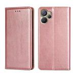 For Realme 9i 5G Global/10 5G Gloss Oil Solid Color Magnetic Leather Phone Case(Rose Gold)