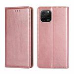 For Huawei nova Y61 Gloss Oil Solid Color Magnetic Leather Phone Case(Rose Gold)