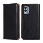 For Nokia X30 5G Gloss Oil Solid Color Magnetic Leather Phone Case(Black)