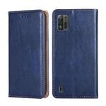 For ZTE Blade A52 Lite Gloss Oil Solid Color Magnetic Leather Phone Case(Blue)