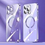 For iPhone 14 Pro Max Lens Protector MagSafe Electroplated PC Phone Case(Purple)