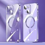 For iPhone 14 Lens Protector MagSafe Electroplated PC Phone Case(Purple)