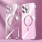 For iPhone 12 Pro Max Lens Protector MagSafe Electroplated PC Phone Case(Pink)