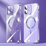 For iPhone 12 Lens Protector MagSafe Electroplated PC Phone Case(Purple)