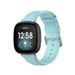 For Fitbit Versa 3 / Sense Genuine Leather Watch Band(Light Blue)