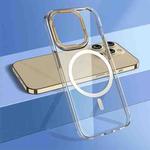 For iPhone 14 Pro wlons Crystal Clear MagSafe Phone Case(Gold)