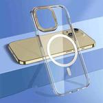 For iPhone 14 wlons Crystal Clear MagSafe Phone Case(Gold)