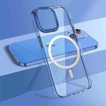 For iPhone 14 Plus wlons Crystal Clear MagSafe Phone Case(Sierra Blue)