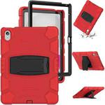 For iPad 10th Gen 10.9 2022 3-Layer Protection Screen Frame + PC + Silicone Tablet Case(Red+Black)