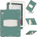 For iPad 10th Gen 10.9 2022 3-Layer Protection Screen Frame + PC + Silicone Tablet Case(Emerald Green)