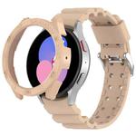 For Samsung Galaxy Watch4 Classic 42mm Armor Silicone Watch Band + Protective Case(Pink)