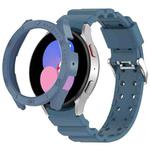 For Samsung Galaxy Watch4 Classic 42mm Armor Silicone Watch Band + Protective Case(Blue)