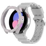 For Samsung Galaxy Watch4 Classic 42mm Armor Silicone Watch Band + Protective Case(Grey)