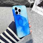 For iPhone 14 Plus MagSafe Magnetic Watercolor TPU Phone Case(Dark Blue)