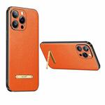 For iPhone 14 Pro SULADA Famous Artisan Series Litchi Leather PC + TPU Phone Case(Orange)