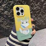 For iPhone 13 Pro Max IMD Full Pattern TPU Phone Case(Yellow Lazy Cat)