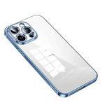 For iPhone 14 Pro SULADA Shine Through Series Plating TPU Transparent Phone Protective Case(Sierra Blue)