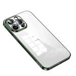 For iPhone 14 Pro Max SULADA Shine Through Series Plating TPU Transparent Phone Protective Case(Green)