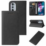 For Motorola Edge+ 5G UW 2022/Edge 30 Pro Magnetic Closure Leather Phone Case(Black)