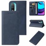For Motorola Moto E20/E30/E40/Lenovo K13+ Magnetic Closure Leather Phone Case(Blue)