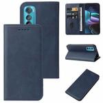 For Motorola Edge 30 Magnetic Closure Leather Phone Case(Blue)