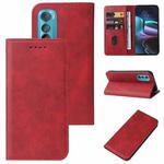 For Motorola Edge 30 Magnetic Closure Leather Phone Case(Red)