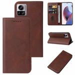 For Motorola Edge 30 Ultra Magnetic Closure Leather Phone Case(Brown)