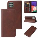 For Samsung Galaxy A22e Magnetic Closure Leather Phone Case(Brown)