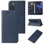 For ZTE Blade A72 2022 Magnetic Closure Leather Phone Case(Blue)