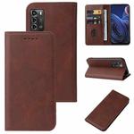 For ZTE Blade A72 2022 Magnetic Closure Leather Phone Case(Brown)