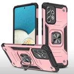 For Samsung Galaxy A53 Magnetic Armor Shockproof TPU + PC Phone Case with Metal Ring Holder(Rose Gold)