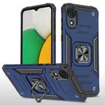 For Samsung Galaxy A03 Core Magnetic Armor Shockproof TPU + PC Phone Case with Metal Ring Holder(Blue)