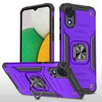 For Samsung Galaxy A03 Core Magnetic Armor Shockproof TPU + PC Phone Case with Metal Ring Holder(Purple)