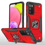 For Samsung Galaxy A03S US Edition Magnetic Armor Shockproof TPU + PC Phone Case with Metal Ring Holder(Red)