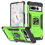 For Google Pixel 7 Pro Magnetic Armor Shockproof TPU + PC Phone Case with Metal Ring Holder(Green)