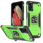 For Motorola Moto G22 Magnetic Armor Shockproof TPU + PC Phone Case with Metal Ring Holder(Green)
