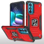 For Motorola Edge 30 Magnetic Armor Shockproof TPU + PC Phone Case with Metal Ring Holder(Red)