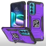 For Motorola Edge 30 Magnetic Armor Shockproof TPU + PC Phone Case with Metal Ring Holder(Purple)