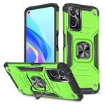 For OPPO A36 / A76 Magnetic Armor Shockproof TPU + PC Phone Case with Metal Ring Holder(Green)