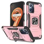 For Realme 9i Magnetic Armor Shockproof TPU + PC Phone Case with Metal Ring Holder(Rose Gold)