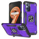 For Realme 9i Magnetic Armor Shockproof TPU + PC Phone Case with Metal Ring Holder(Purple)