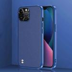 For iPhone 14 Pro Max Carbon Fiber Kevlar Phone Case(Ocean Blue)