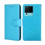 For vivo iQOO Neo7 Crystal Texture Horizontal Flip Leather Phone Case(Light Blue)