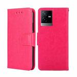 For vivo T2x 5G/Y73t/iQOO Z6x Crystal Texture Horizontal Flip Leather Phone Case(Rose Red)