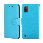 For ZTE Blade A52 Lite Crystal Texture Horizontal Flip Leather Phone Case(Light Blue)